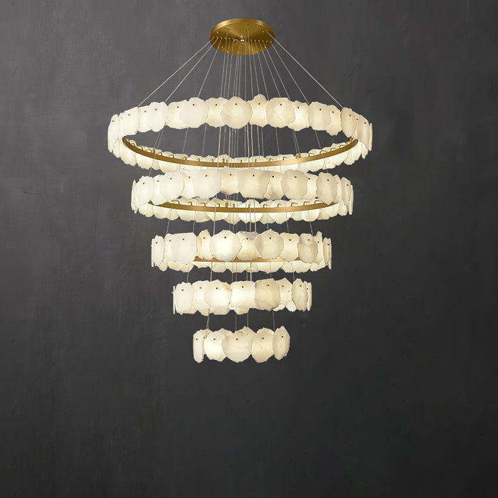 Ecliptica Spiral Alabaster Chandelier Vakkerlight