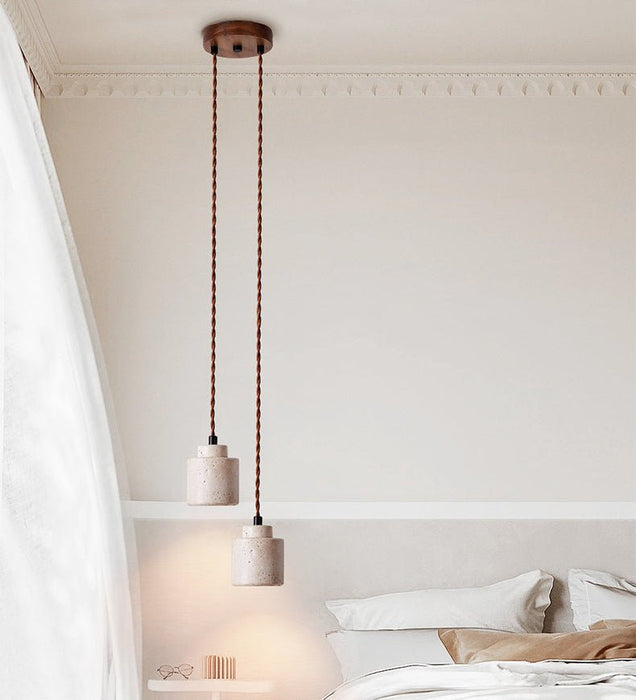 Elemental Travertine Mini Pendant Lamp Vakkerlight