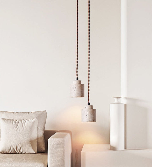 Elemental Travertine Mini Pendant Lamp Vakkerlight