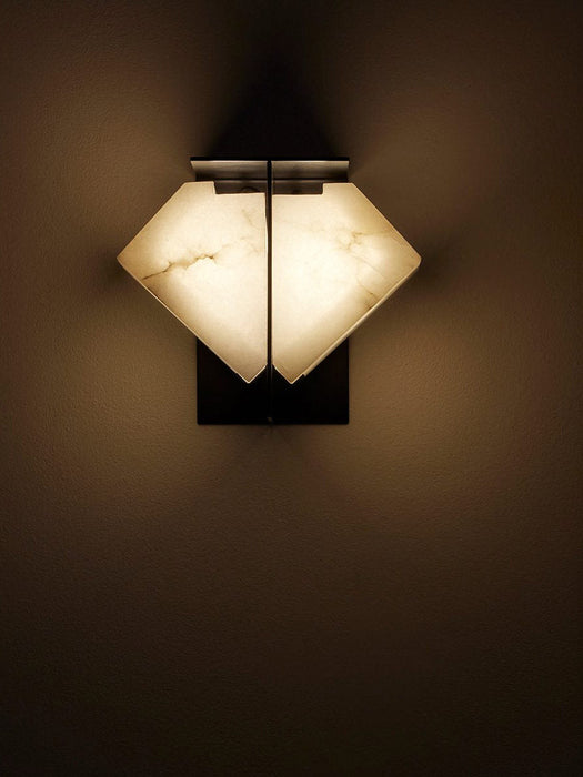 Folded Halo Alabaster Wall Sconce Vakkerlight
