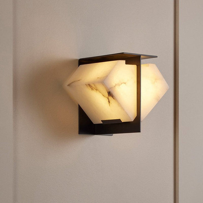 Folded Halo Alabaster Wall Sconce Vakkerlight