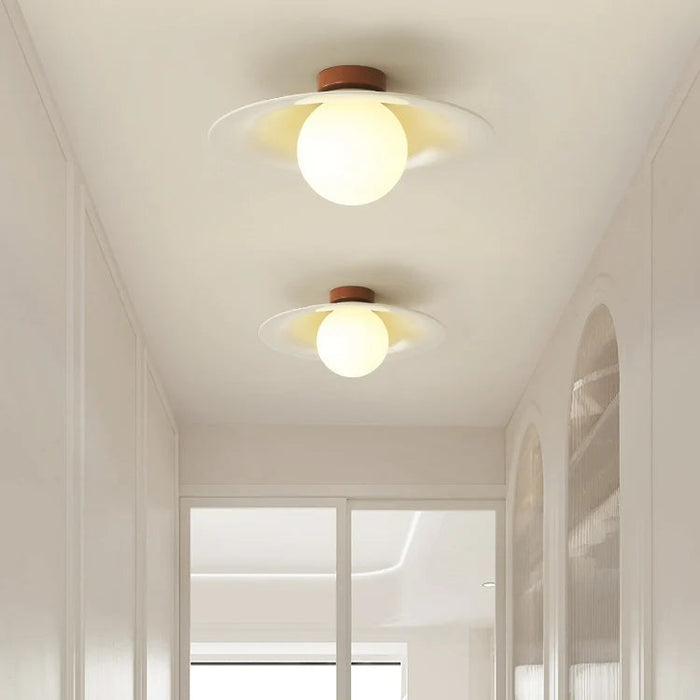 Cream Retro Iron Aisle Ceiling Lamp