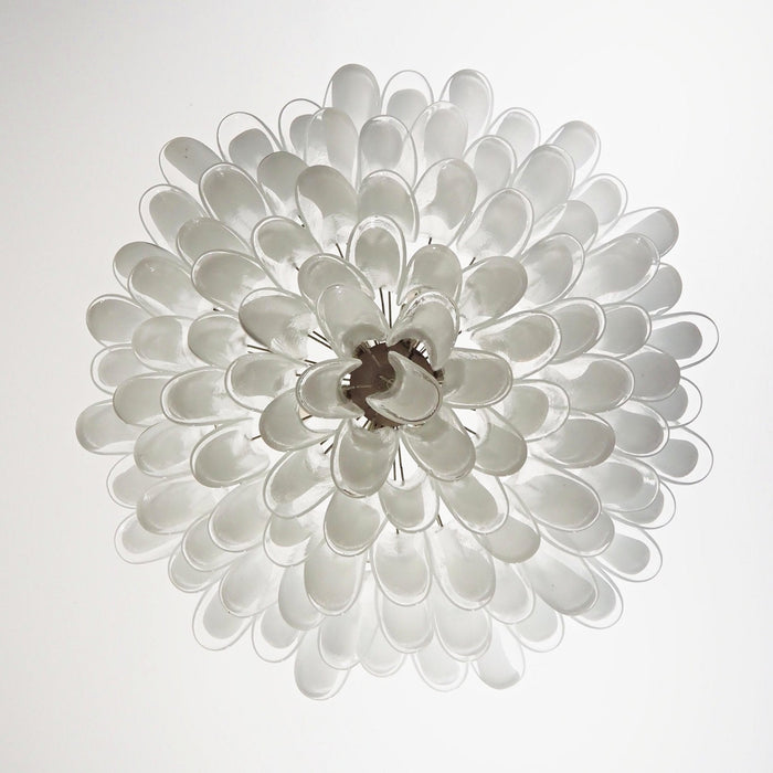 Petals White Glass Chandelier Vakkerlight