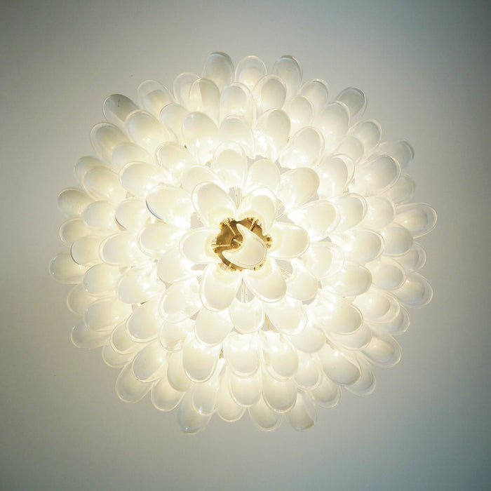 Petals White Glass Chandelier Vakkerlight