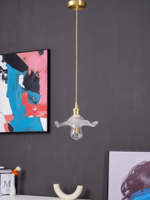 Glass Hibiscus Flower Pendant Light Vakkerlight