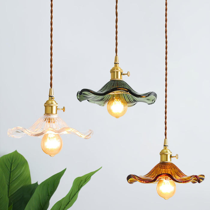 Glass Hibiscus Flower Pendant Light Vakkerlight