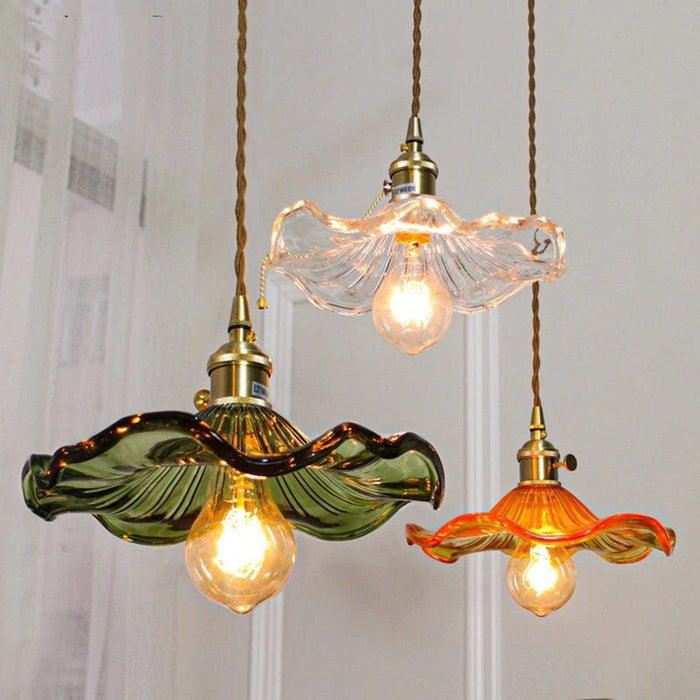 Glass Hibiscus Flower Pendant Light Vakkerlight