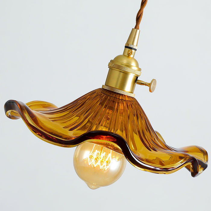 Glass Hibiscus Flower Pendant Light Vakkerlight