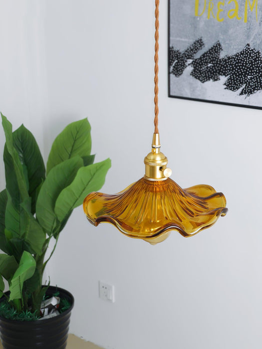 Glass Hibiscus Flower Pendant Light Vakkerlight
