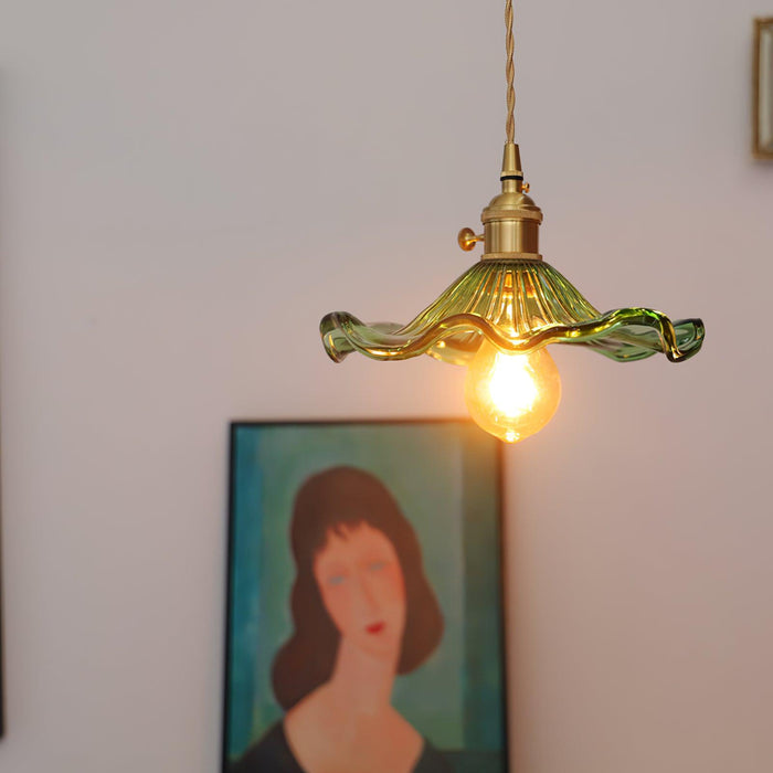 Glass Hibiscus Flower Pendant Light Vakkerlight