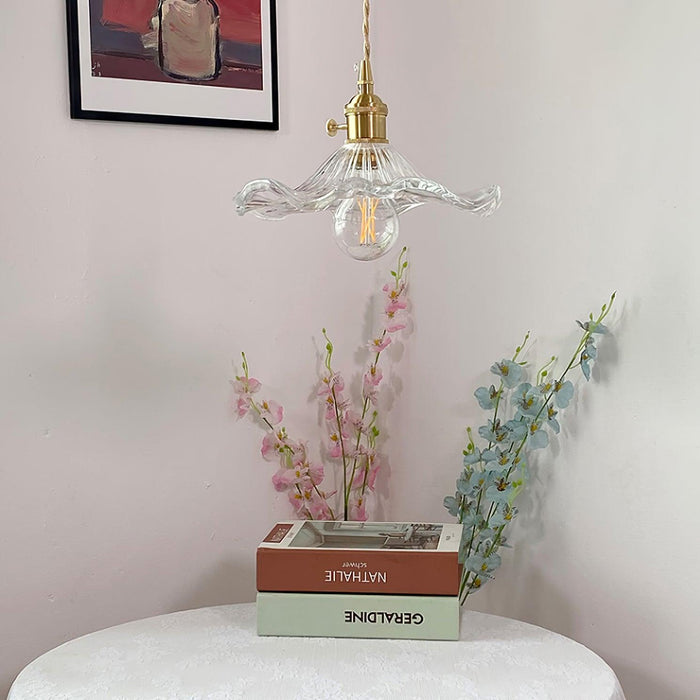 Glass Hibiscus Flower Pendant Light Vakkerlight