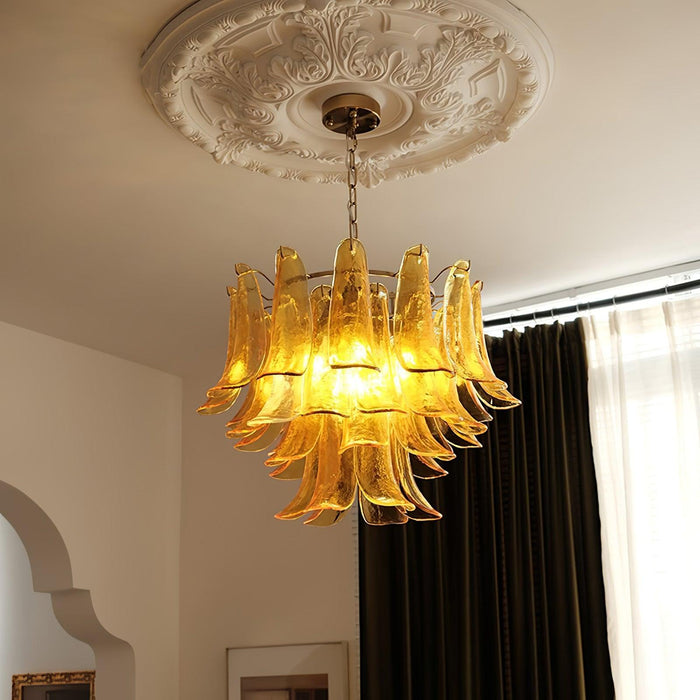 Murano Glass Leaf Chandelier