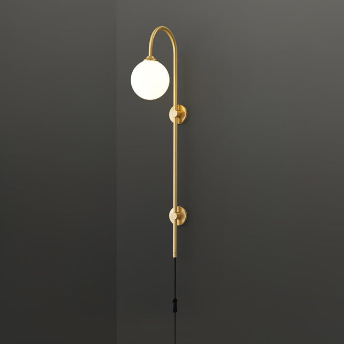 Globe Brass Plug-in Wall Sconce Vakkerlight