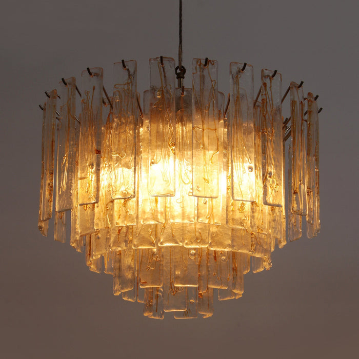 Golden Amber Glass Chandelier Vakkerlight
