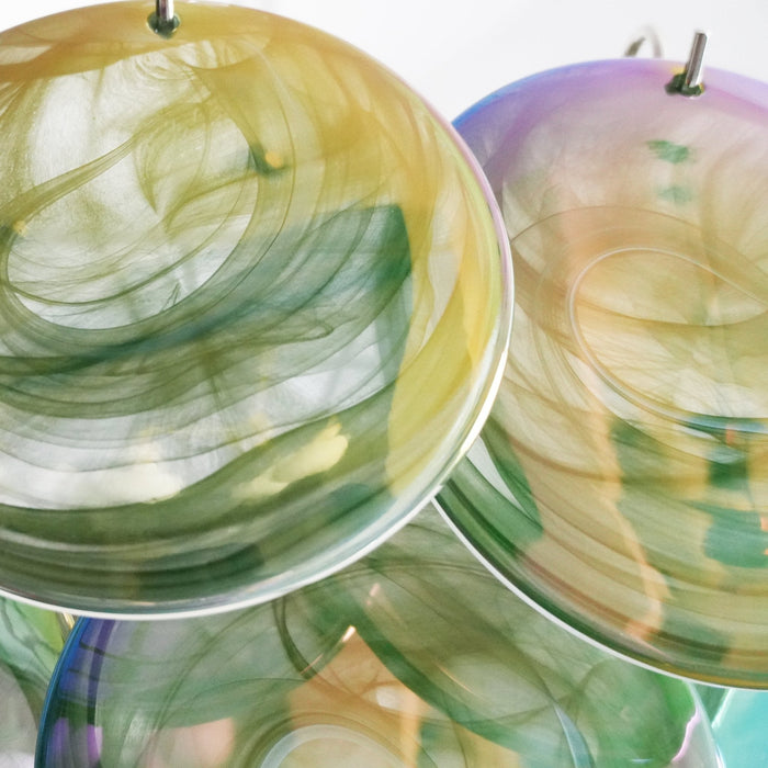 Green Glass Disc Chandelier Vakkerlight