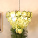 Green Glass Disc Chandelier Vakkerlight
