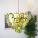 Green Glass Disc Chandelier Vakkerlight