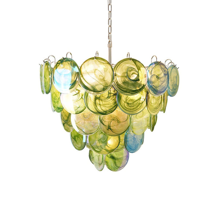 Green Glass Disc Chandelier Vakkerlight