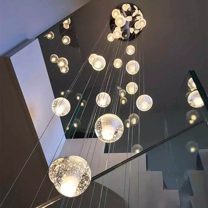 Bubble Crystal Ball Staircase Chandelier