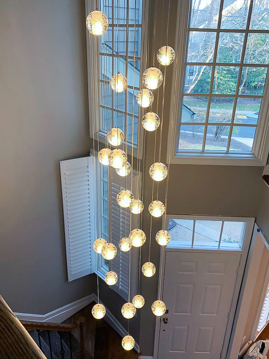 Bubble Crystal Ball Staircase Chandelier