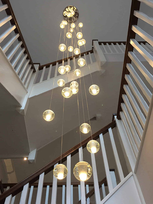 Bubble Crystal Ball Staircase Chandelier