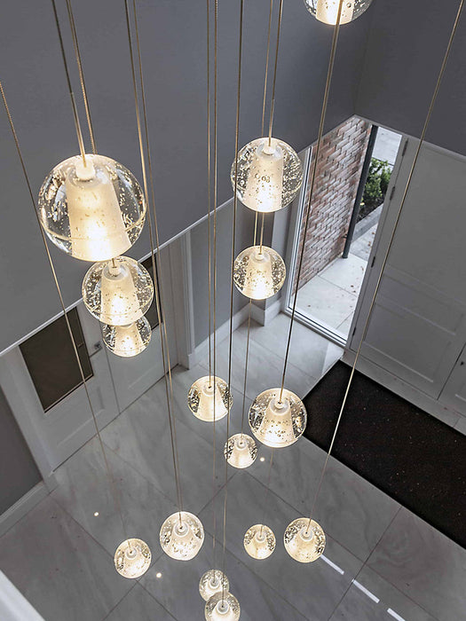 Bubble Crystal Ball Staircase Chandelier