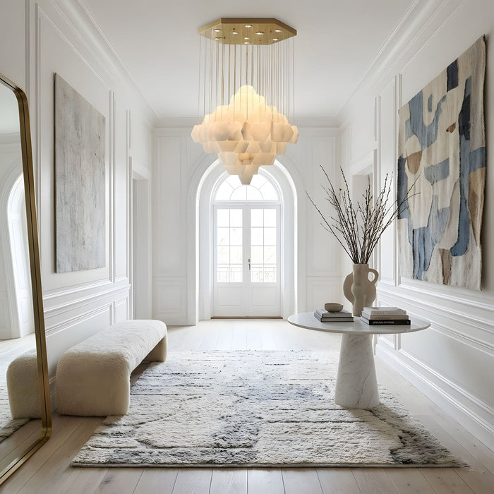 Hexa Alabaster Cascade Chandelier Vakkerlight
