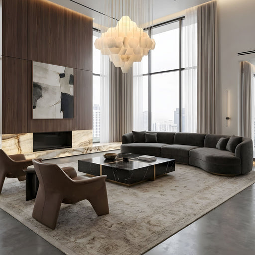 Hexa Alabaster Cascade Chandelier Vakkerlight
