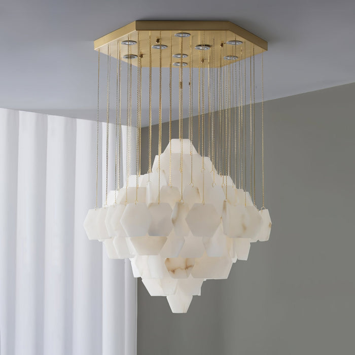 Hexa Alabaster Cascade Chandelier Vakkerlight