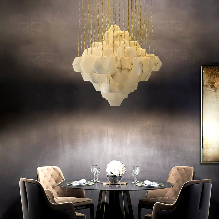 Hexa Alabaster Cascade Chandelier Vakkerlight