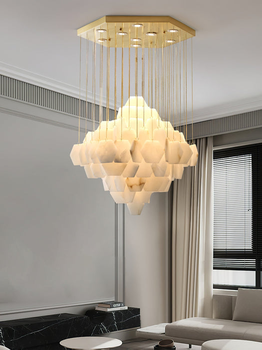 Hexa Alabaster Cascade Chandelier Vakkerlight