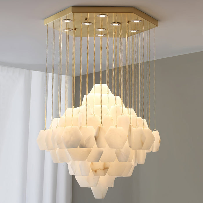 Hexa Alabaster Cascade Chandelier Vakkerlight