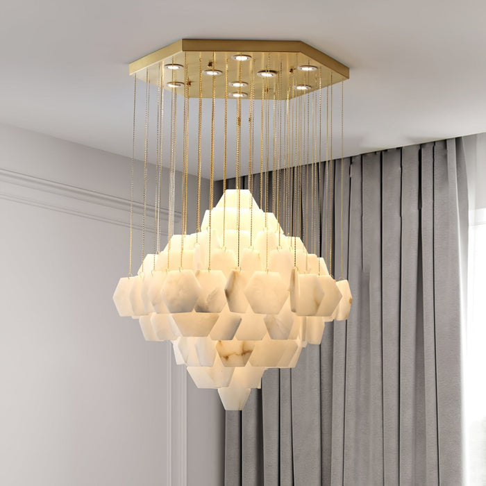 Hexa Alabaster Cascade Chandelier Vakkerlight