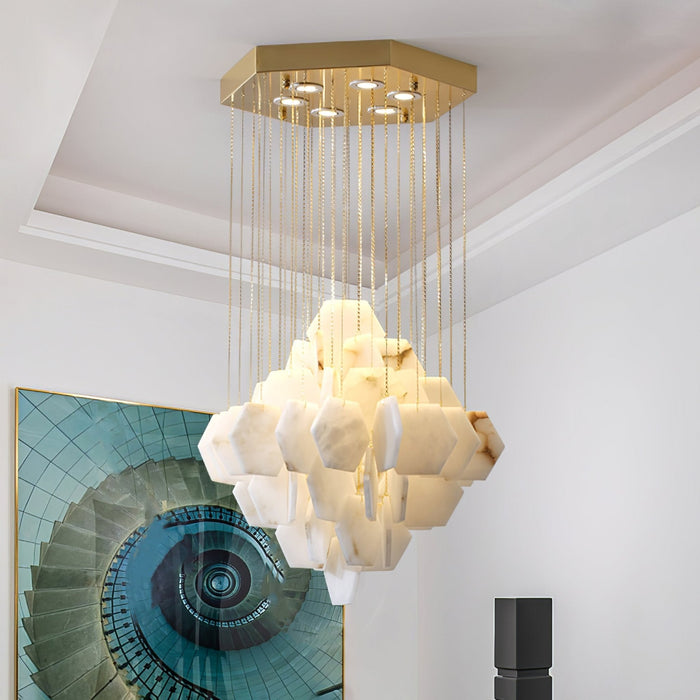 Hexa Alabaster Cascade Chandelier Vakkerlight