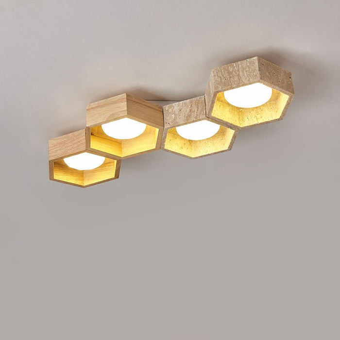 Honeycomb Travertine Ceiling Lamp Vakkerlight