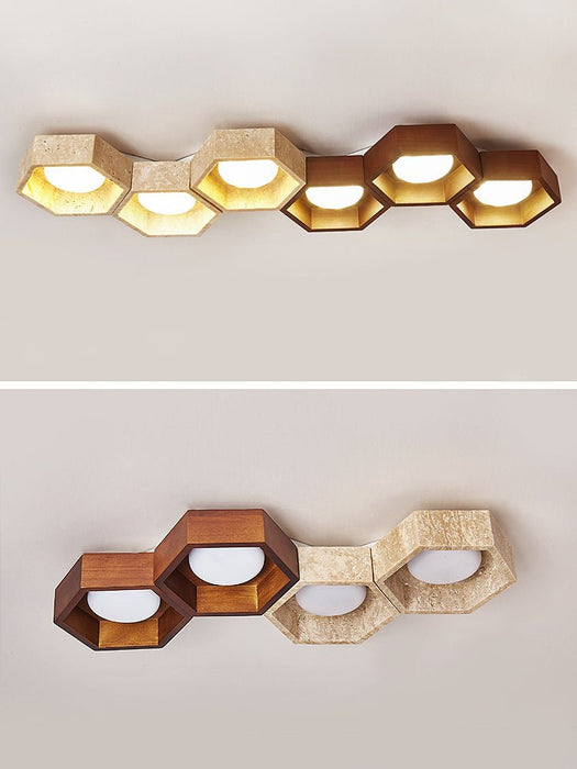 Honeycomb Travertine Ceiling Lamp Vakkerlight