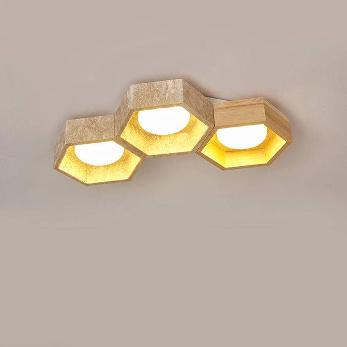 Honeycomb Travertine Ceiling Lamp Vakkerlight