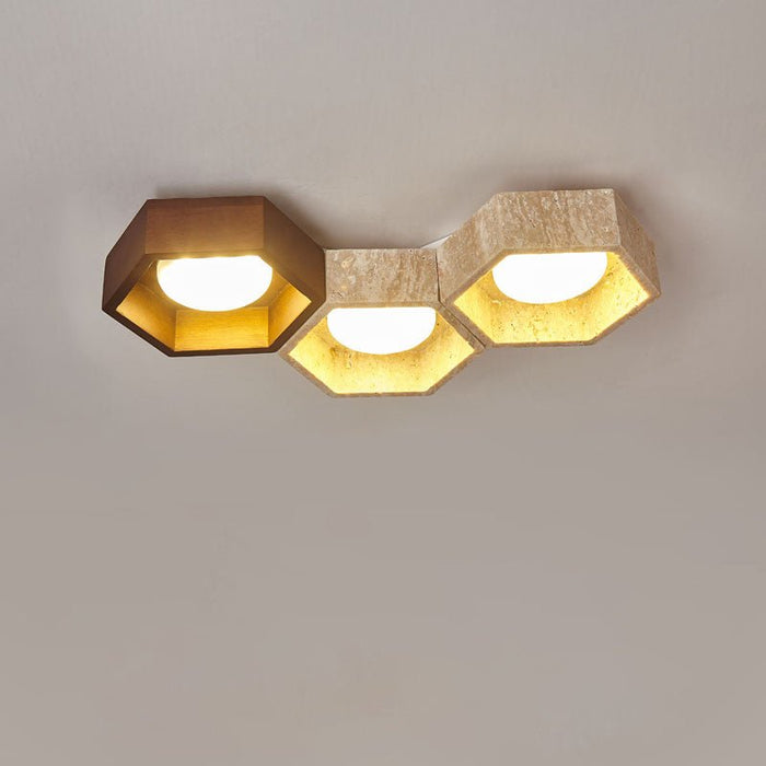 Honeycomb Travertine Ceiling Lamp Vakkerlight