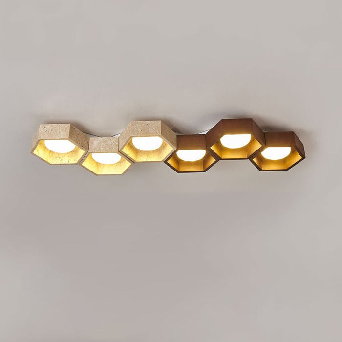 Honeycomb Travertine Ceiling Lamp Vakkerlight