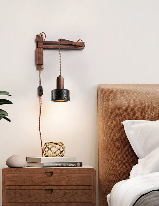 Lava Stone Swing Arm Plug-In Wall Lamp Vakkerlight