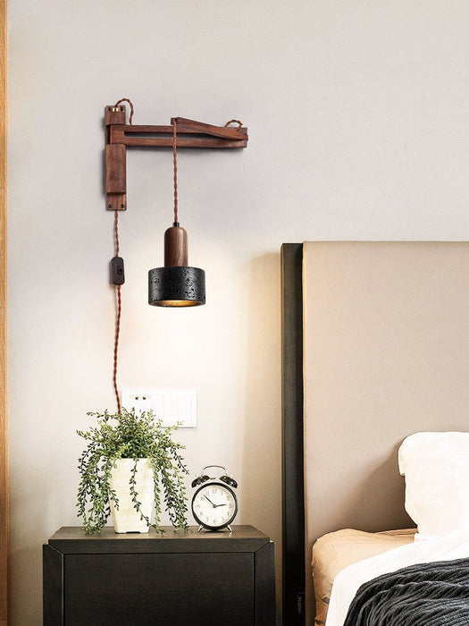 Lava Stone Swing Arm Plug-In Wall Lamp Vakkerlight