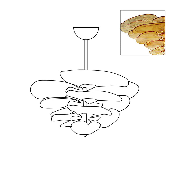Petals Gold Murano Chandelier