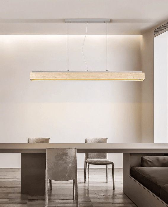 Linear Travertine Suspension Lamp Vakkerlight