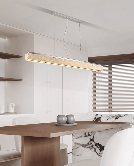 Linear Travertine Suspension Lamp Vakkerlight