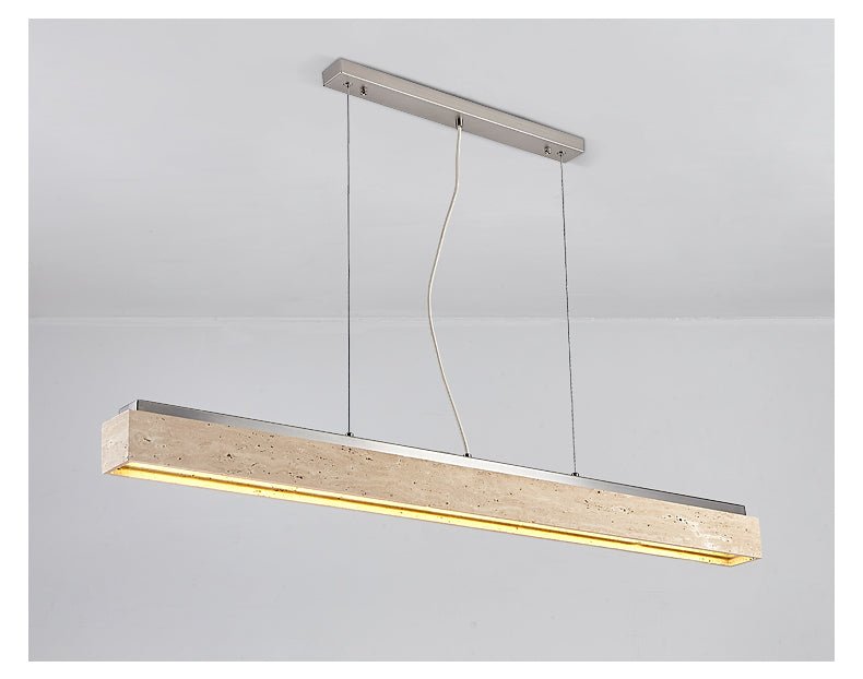 Linear Travertine Suspension Lamp Vakkerlight
