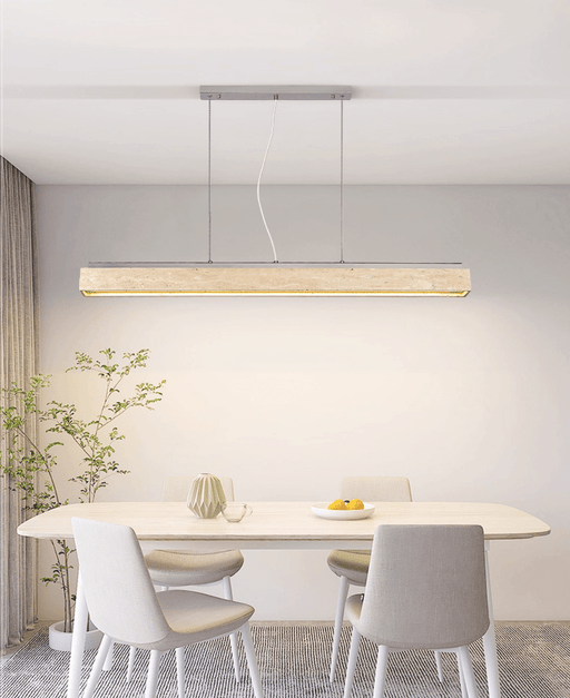 Linear Travertine Suspension Lamp Vakkerlight