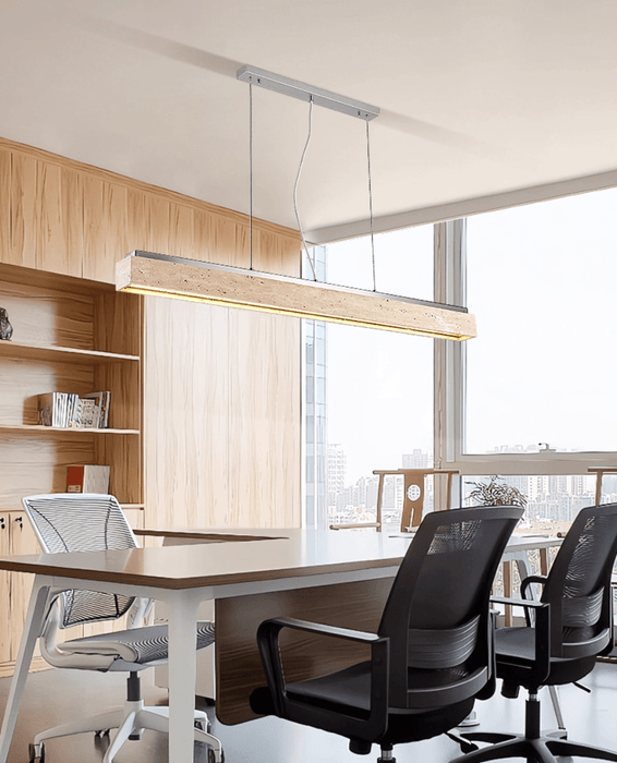 Linear Travertine Suspension Lamp Vakkerlight