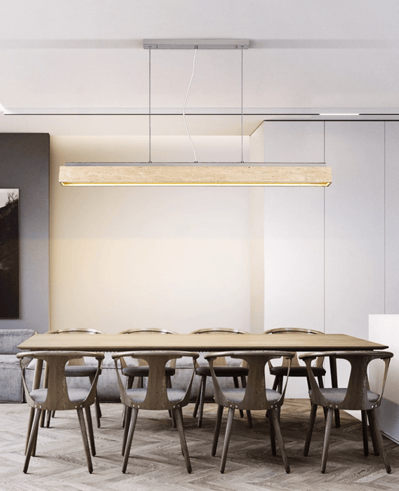 Linear Travertine Suspension Lamp Vakkerlight
