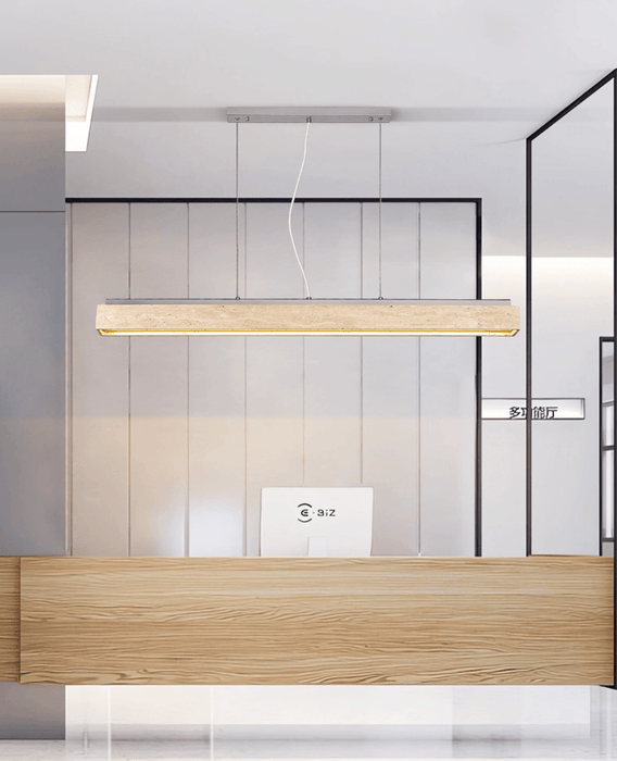 Linear Travertine Suspension Lamp Vakkerlight