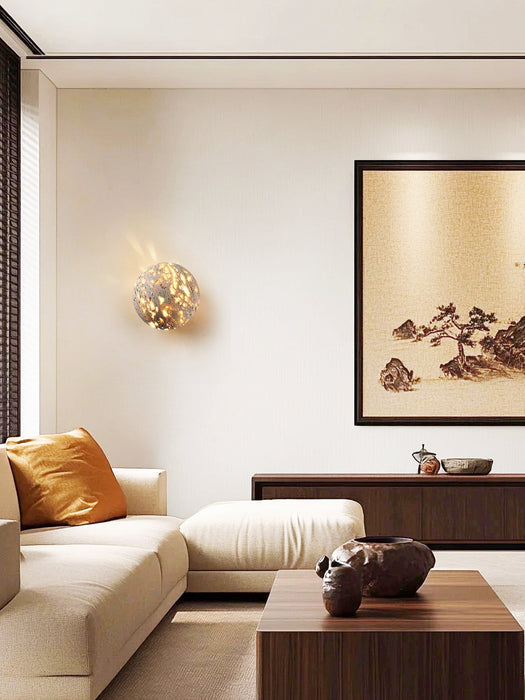 Luma Vein Stone Sphere Wall Light Vakkerlight
